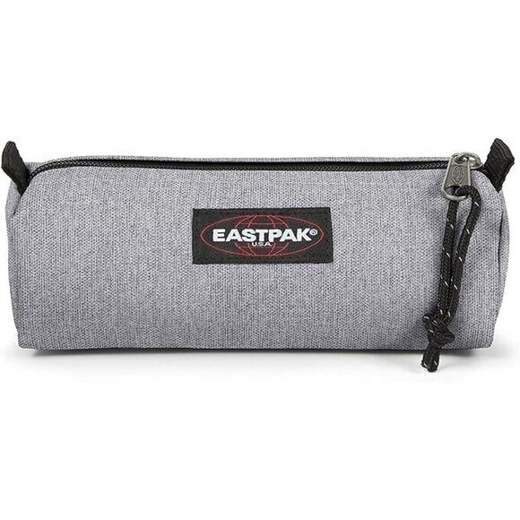 NEW Eastpak Benchmark Zippered Bag Cosmetic Pencil Case #363 Gray Black - Picture 1 of 4